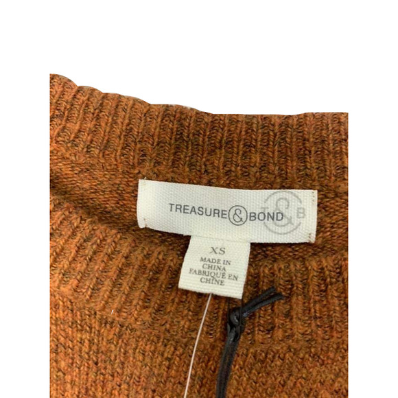 TREASURE & BOND Crew Neck Pullover in Rust Leather Size XS NEW - Picture 3 of 6